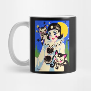 Pierette Pierrot and Kawaii Cats Mug